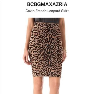 Gavin French bandage animal print skirt